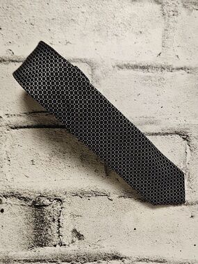 Søndergaard Copenhagen Black White Textured Tie Slim Classic